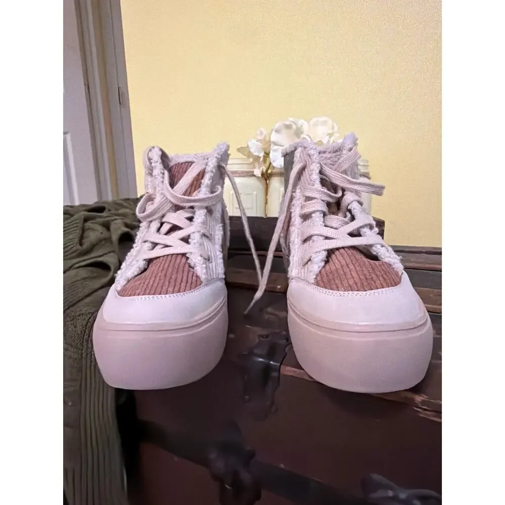 Rocket Dog Flair Sneakers Women's Size 9 Patchwork Corduroy High Top Platform